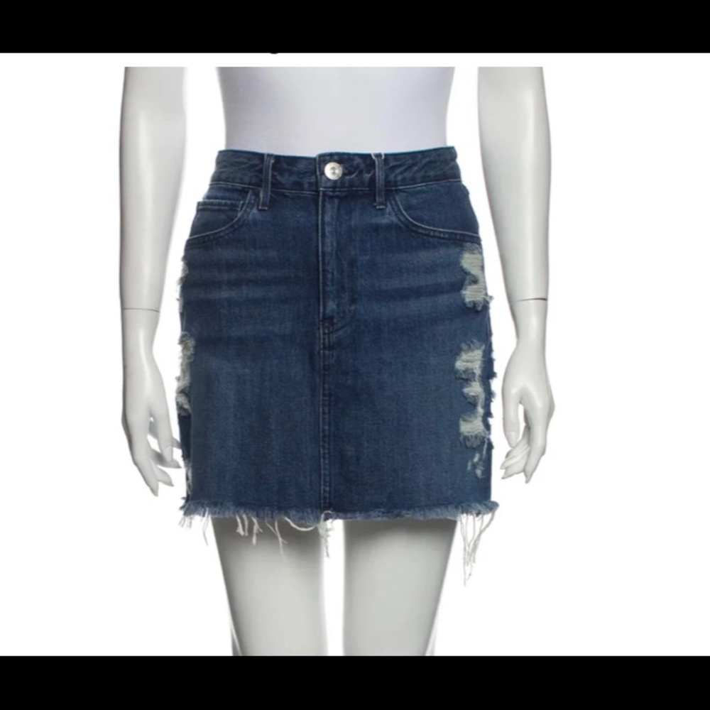 3x1 Distressed Accents Mini Skirt